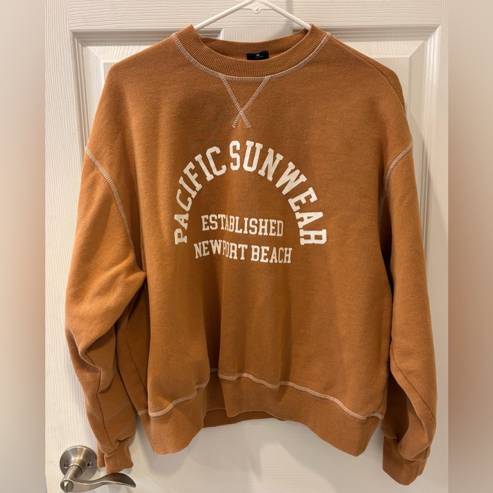 PacSun Oversized Tan Crewneck‎ Sweatshirt